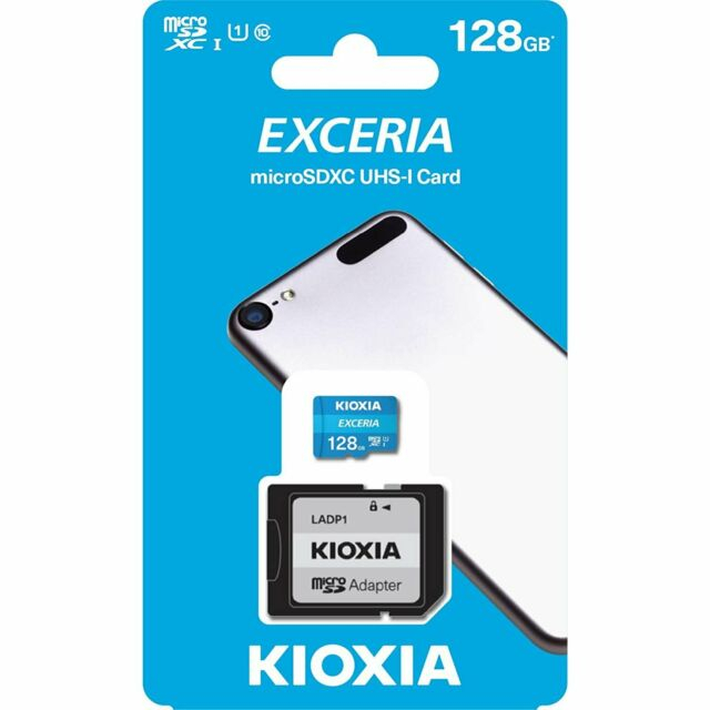 Carto Memria Kioxia Exceria C10 UHS-I U1 microSDXC 128GB + Adaptador SD 2
